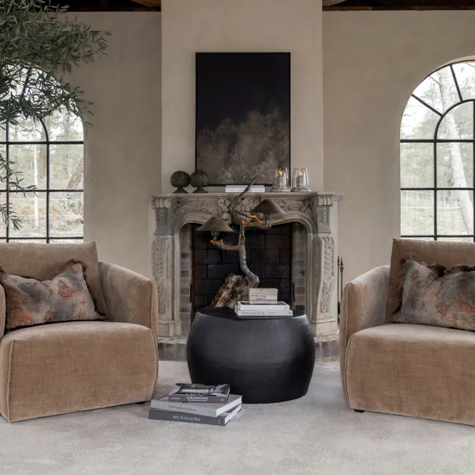 Hovedbilde Hera lyslykt i beige marmor ...