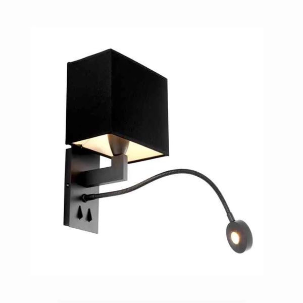 Arizona Svart Vegglampe Med Leselys - Home Factory