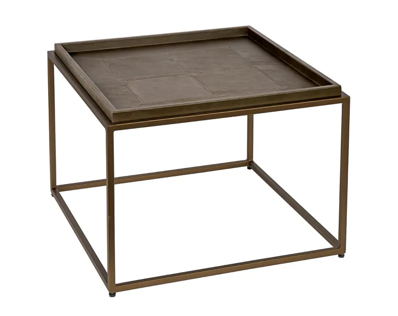 Sidebord skinn 60x60 messingramme | Home Factory 