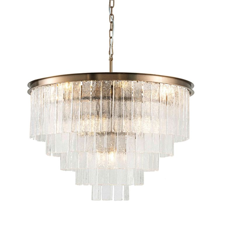 Bradford Ø82cm Clear Crystal/Bronze Taklampe - Home Factory