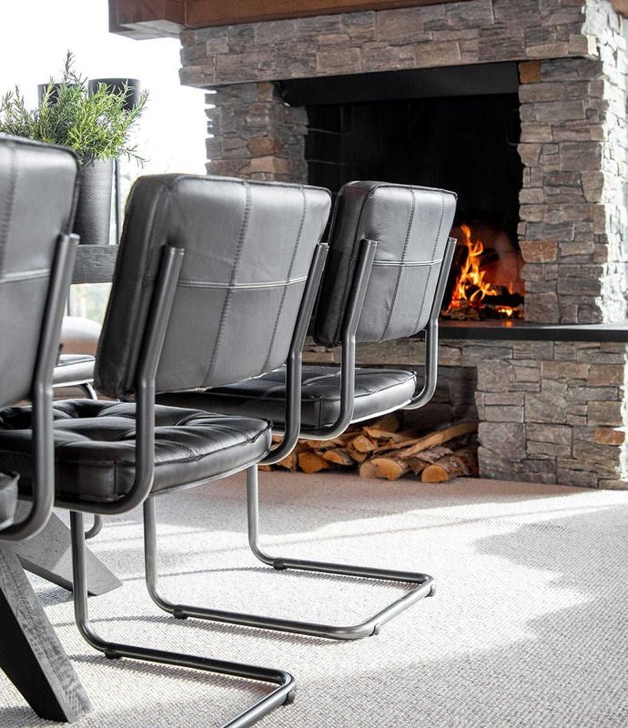 Carlos Matt Black Taupe Spisestol - Artwood