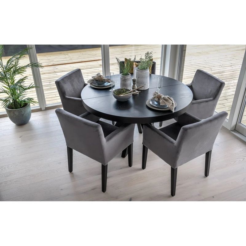 Cleveland Ø125cm Svart Spisebord - Home Factory